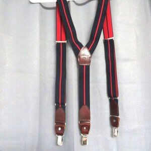 ❤️MAGNANNI Navy Red SUSPENDERS Made in Spain